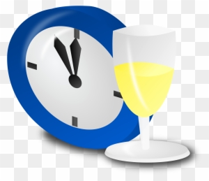 Clock And Champagne - New Years Clock Transparent