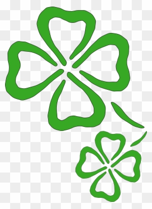 Free Shamrock Clipart Public Domain Holiday Stpatrick - Two Four Leaf Clovers