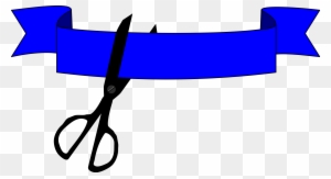 Ribbon Cutting Clipart - Blue Ribbon Cutting Ceremony