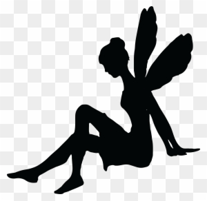 - Eps, - Svg, - Free Clipart Of A Sitting Fairy Silhouette - Fairy Silhouette Png