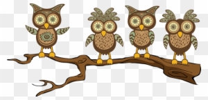 Owl On Tree Branch Clip Art Clipart - Owl On Tree Branch Clip Art Clipart