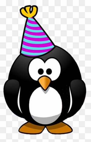 Penguin New Year Party - Birthday Clip Art