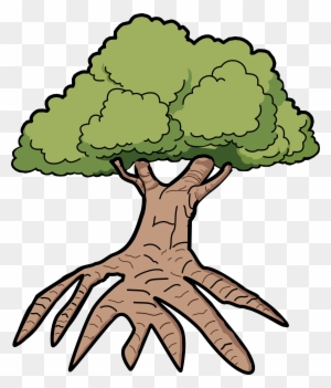 Tree With Long Roots - Tree Clip Art With Roots