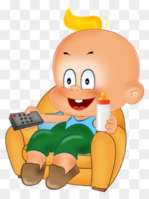 Funny Baby Boy Playing Cartoon Clipart - Funny Baby Boy Clipart