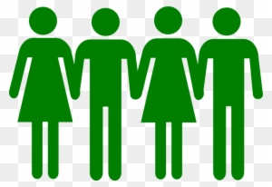 Men Women Holding Hands Clip Art - Stick Figures Holding Hands In A Line