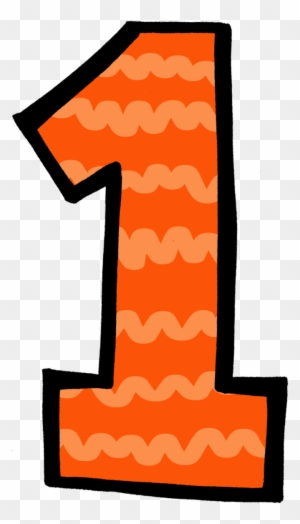 Clipart Of Number 1 Orange Pencil And In Color - Orange Number One