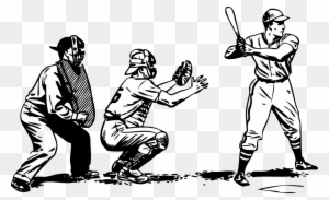 Umpire Clip Art - Playing Baseball Black And White