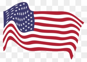 Clipart American Flag Breezy 8 - Transparent American Flag