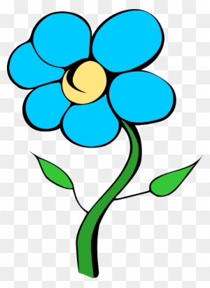 Black And Blue Flower Clipart Clip Art Library - Single Flower With Stem Clipart