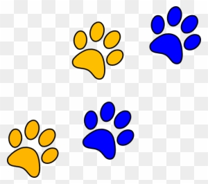Panther Paw Print Clip Art Free Bluegold Paw Print - Blue And Gold Paw Prints