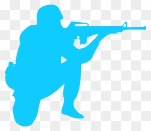 Blue Soldier Clip Art - Army Soldiers Silhouette