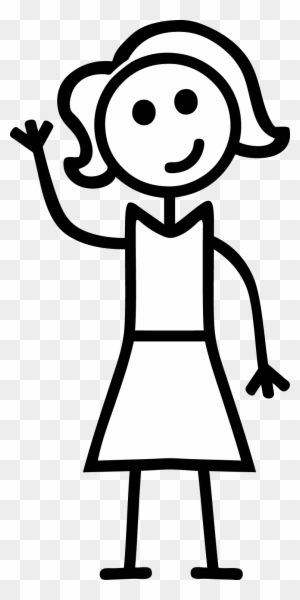 Girl Stick Figure Clip Art - Girl Stick Figure Drawing