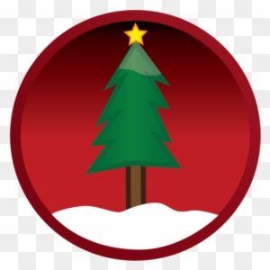 Vector Christmas Tree Button - Christmas Button Png