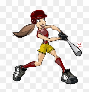 Cy Woods Athletic Booster Club - Girl Softball Player Cartoon