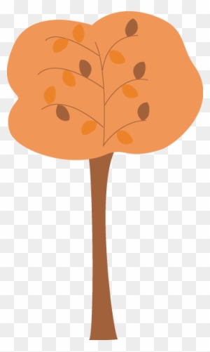 Orange Autumn Tree Clip Art - Tree