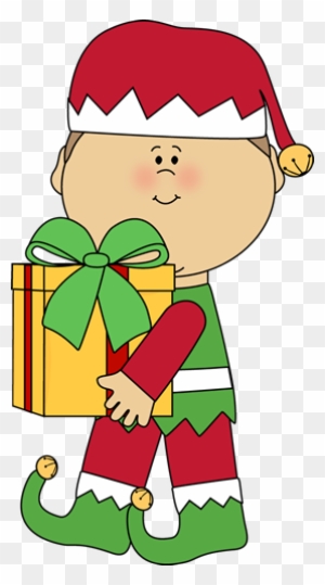 Christmas Elf Carrying A Christmas Gift - Christmas Day