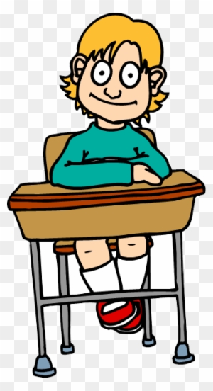 Desk Clip Art - Student In Desk Clipart