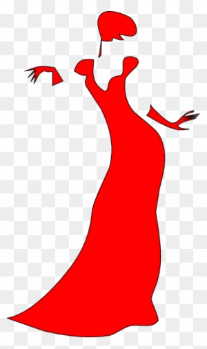 Red Dancing Woman Clip Art - Lady Clip Art
