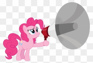 Emedina13, Megaphone, Pinkie Pie, Safe, Simple Background, - My Little Pony: Friendship Is Magic