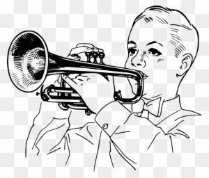 Playing Cornet - Play The Trumpet Clipart