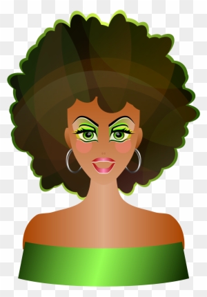 Natural - Lady With Afro Clip Art