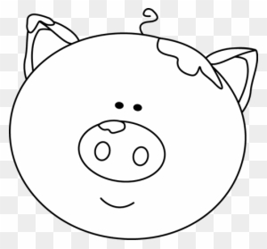 Black And White Pig Face With Mud - Pig Face Clipart Black And White