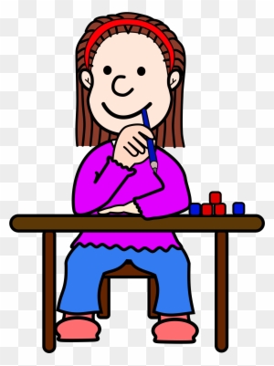 Incredible Design Girl Thinking Clipart Comic Tini - Cartoon School Girl Thinking