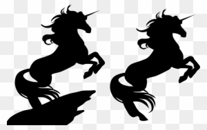 Unicorn Clip Art - Black Silhouette Unicorn Png