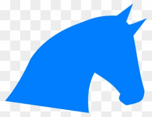 Blue Horse Head Silhouette Clip Art - Horse Head Logo Blue