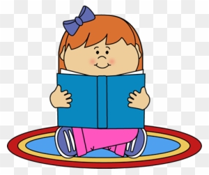 Girl Reading On A Rug Clip Art - Clipart Boy Reading