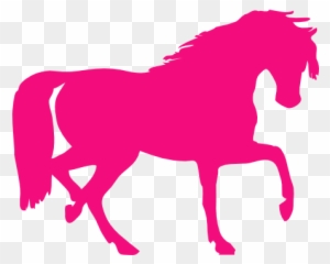 Hot Pink Horse Clip Art At Clker - Horse Silhouette Clip Art