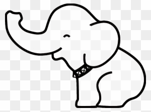 How To Draw An Elephant Clip Art - Baby Elephant Easy Drawing