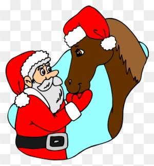 Santa Clipart Horse - Horse Christmas Clip Art