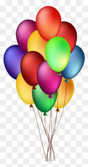 Bunch Of Colorful Balloons Png Clip Art Image Wishing - Floating Balloons Png Gif
