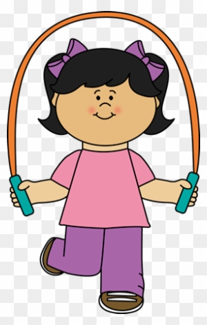 Girl Playing Jump Rope Clip Art - Girl Jumping Rope Clipart