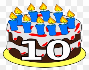 Birthday Cake Clip Art Happy Birthday Cake Clipart - 10th Birthday Cake Cartoon