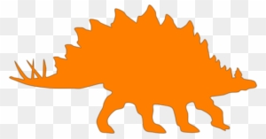 Orange Stegosaurus Clip Art At Clker - Custom Stegosaurus Silhouette Shower Curtain
