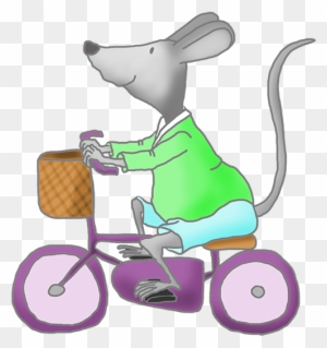 Mouse With Green Pram - Mouse On A Bike