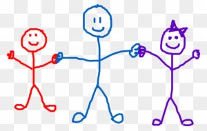 Children Clip Art - 3 Stick Figures Holding Hands