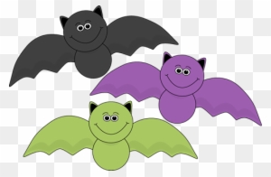 Colorful Halloween Bats Clip Art - Fun Halloween Clip Art