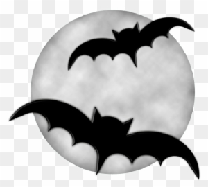 Moon With Bats Halloween Clipart - Halloween Moon Clipart