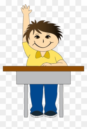 Boy At School Desk Clipart - Boy In Class Clipart