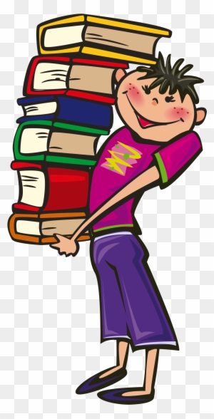 Big Image - Student Carrying Books Clipart