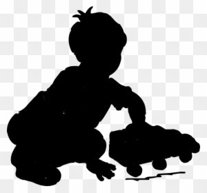 Boy Playing Silhouette Clip Art - Child Playing Silhouette