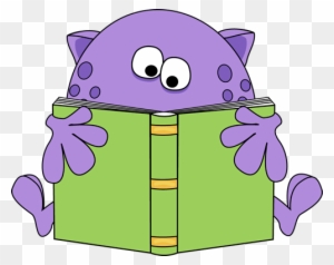 Free Reading Clipart - Monster Reading A Book