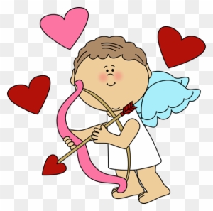 Cupid With Hearts - Valentines Day Clipart Cupid