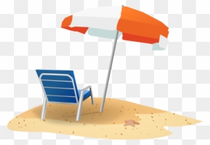 Clipart - Beach Chair And Umbrella Clipart