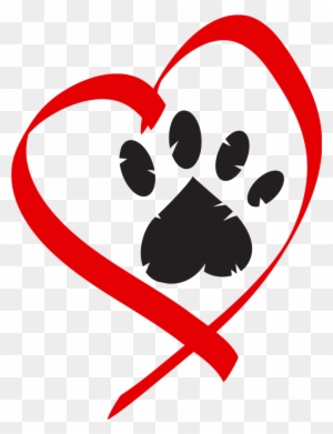 Heart Paw Print Clip Art - Paw Print In Heart Clip Art