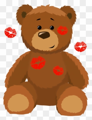 Cute Bear With Kisses Png Clipart Picture - Valentines Bear Clip Art