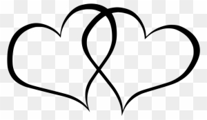 Hd With Hearts In Outline Double Heart Clipart Black - Joined Hearts Clip Art